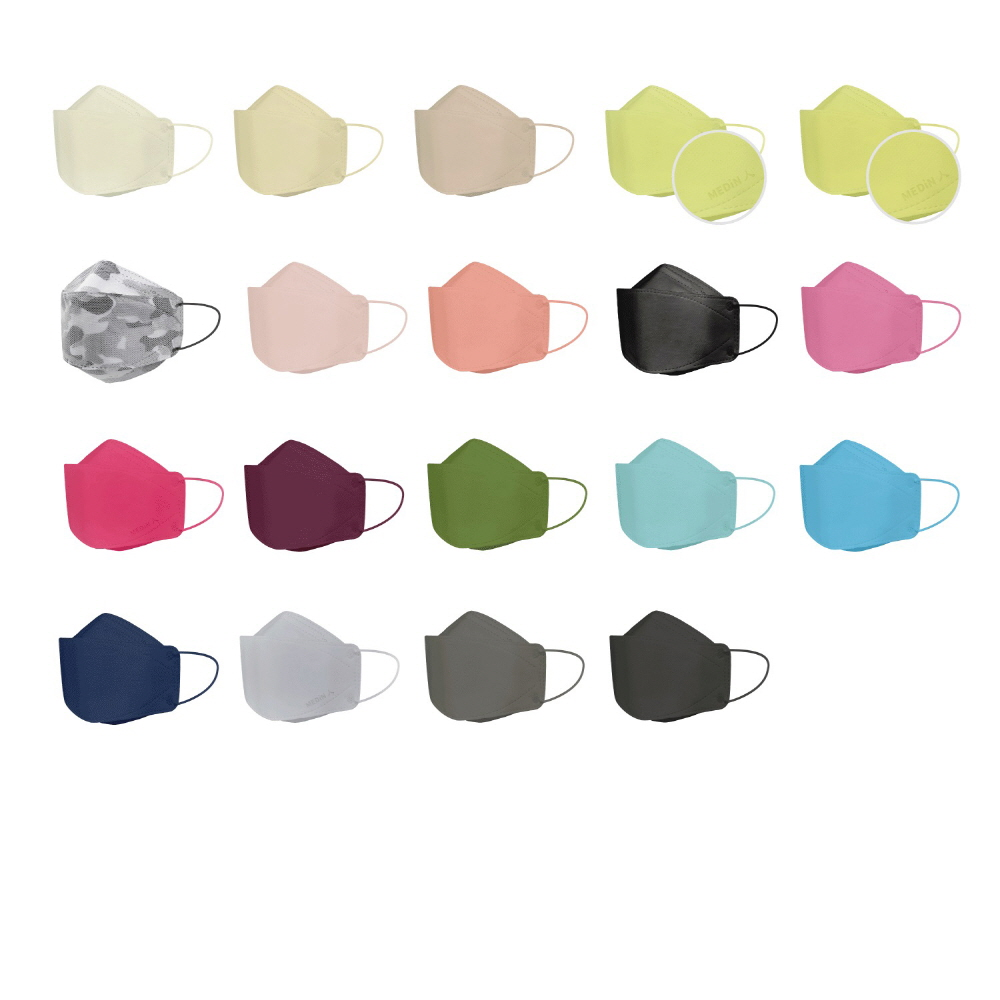 메디인 컬러마스크/인박스 없음/판매단위 : 1봉(5매입)/온라인 판매금지