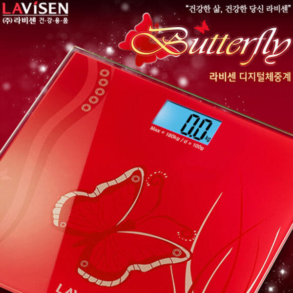 라비센)디지털체중계/레드/KS-102RDN